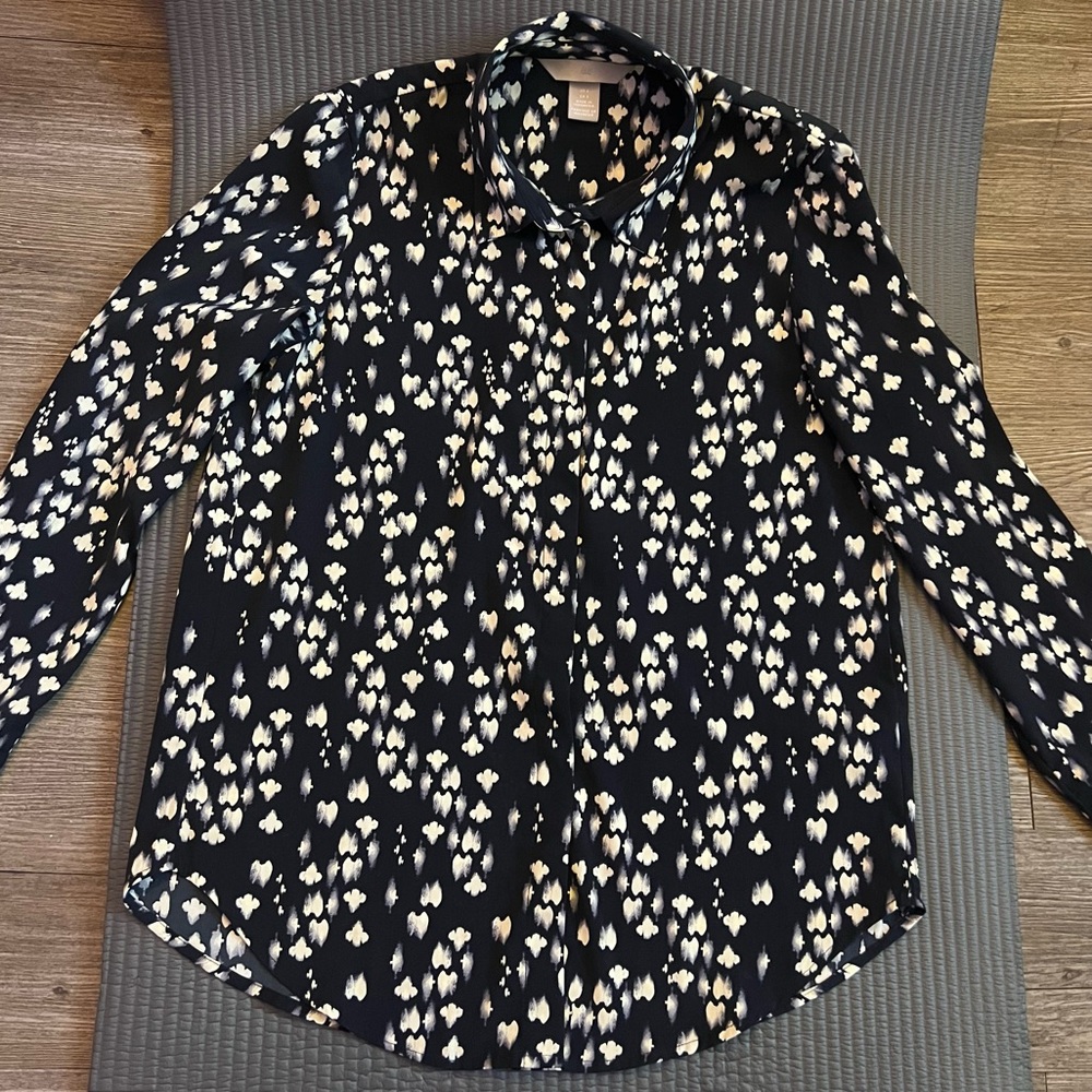 H&M Print Blouse Sz 2